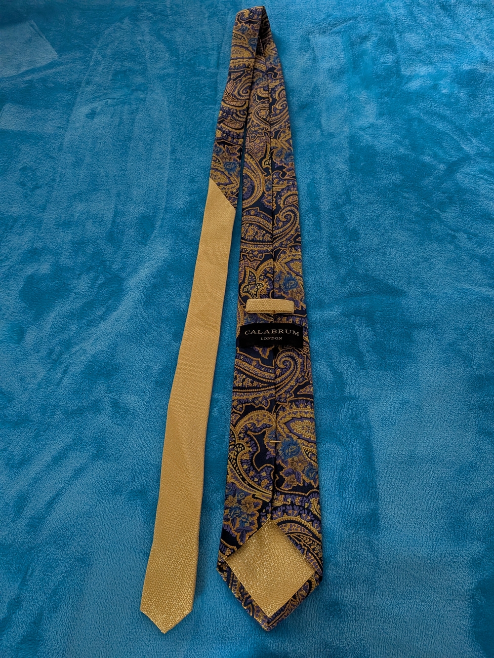 Calabrum London Silk Paisley Tie Men's Classic Formal Vintage Necktie - Picture 2 of 5